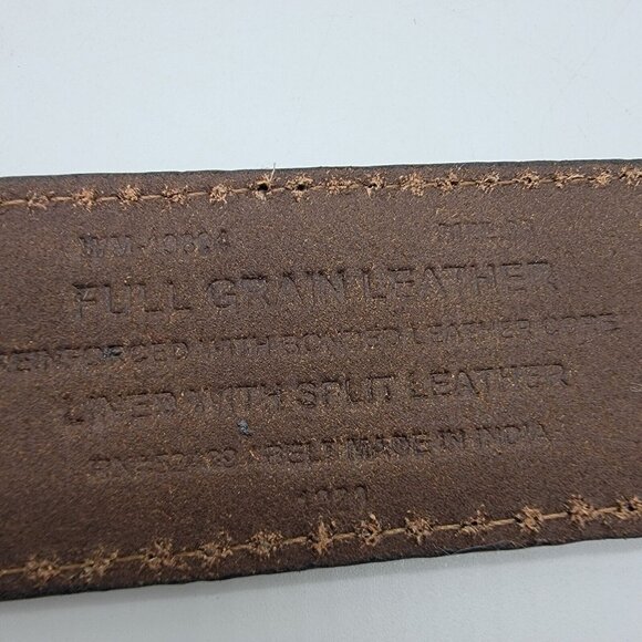 NWOT Men’s Full Grain Genuine Leather Belt‎  Casual Dress Caramel Brown Color 42 - Picture 3 of 5